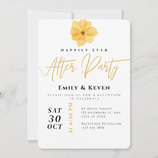 Elegante bruiloft na uitnodiging (Voorkant)