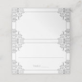 Elegante bruiloft naam Kaarten | Nadine (grijs/gri Plaatskaartje (Buitenkant ongevouwen)