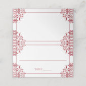 Elegante bruiloft naam Kaarten | Nadine (rood) Plaatskaartje (Buitenkant ongevouwen)