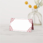 Elegante bruiloft naam Kaarten | Nadine (rood) Plaatskaartje (Achterkant)