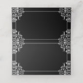 Elegante bruiloft naam Kaarten | Nadine (zwart) Plaatskaartje (Binnenkant ongevouwen)