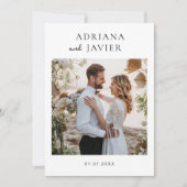 Elegante bruiloft nodigen moderne minimalist uit feestdagenkaart (Voorkant)