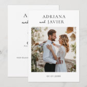 Elegante bruiloft nodigen moderne minimalist uit feestdagenkaart (Voorkant / Achterkant)