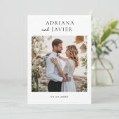 Elegante bruiloft nodigen moderne minimalist uit feestdagenkaart (Staand voorkant)