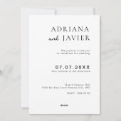 Elegante bruiloft nodigen moderne minimalist uit feestdagenkaart (Achterkant)