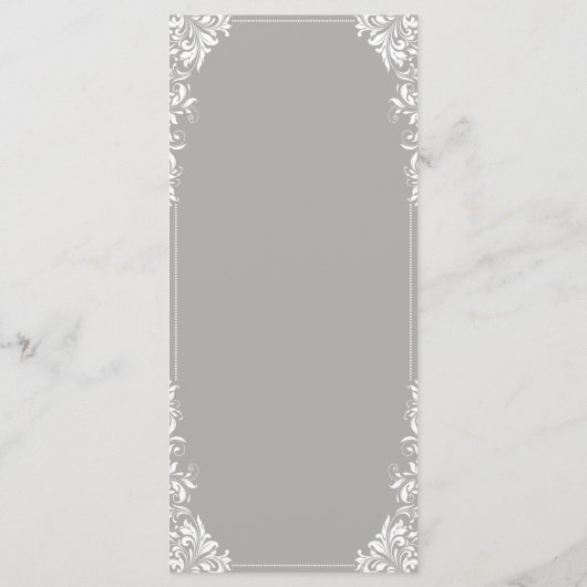 Elegante bruiloft of event menu's (grijs) (Achterkant)