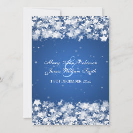 Elegante bruiloft oogverblindende sterren blauw kaart