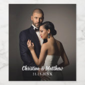 Elegante bruiloft paar foto wijn etiket (Enkel label)