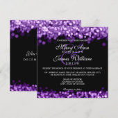 Elegante bruiloft Paarse lichten Kaart (Voorkant / Achterkant)
