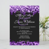 Elegante bruiloft Paarse lichten Kaart (Staand voorkant)