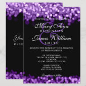 Elegante bruiloft Paarse lichten Kaart (Voorkant / Achterkant)