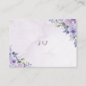 Elegante bruiloft Paarse Lila Bloemen Zilver Detai Informatiekaartje (Achterkant)