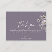 Elegante bruiloft paarse waterverf dank u plaatskaartje (Achterkant)