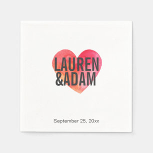 Elegante bruiloft papieren servetten Waterverf h