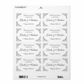 Elegante bruiloft partij gunst waterfles labels (Full Sheet)