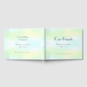 Elegante Bruiloft Passen getrouwd Geel Blauw Water Gastenboek (Volledig)