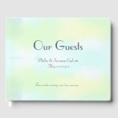 Elegante Bruiloft Passen getrouwd Geel Blauw Water Gastenboek (Voorkant)