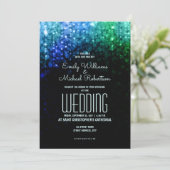 Elegante bruiloft pauw kleur verlichting bokeh kaart (Staand voorkant)