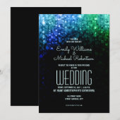 Elegante bruiloft pauw kleur verlichting bokeh kaart (Voorkant / Achterkant)