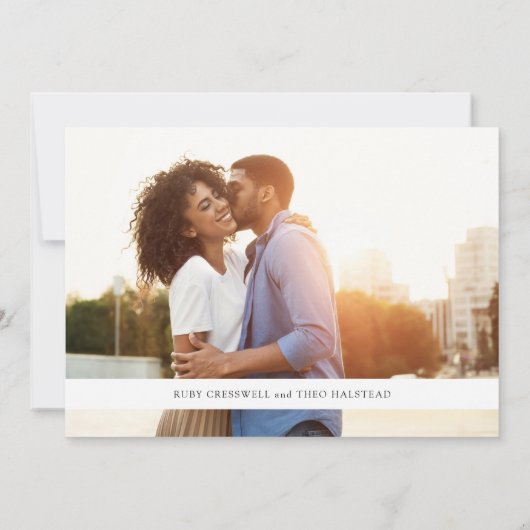 Elegante bruiloft Periwinkle Wildflower Foto Save The Date (Achterkant)