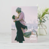 Elegante Bruiloft Persoonlijke Foto Multicolor Tie Save The Date (Staand voorkant)