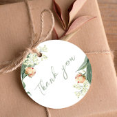 Elegante bruiloft perzik bloemendank u bedankjes labels