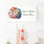 Elegante bruiloft pioen bruiloft krans Vrijgezelle Spandoek (Insitu)