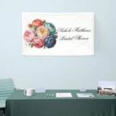 Elegante bruiloft pioen bruiloft krans Vrijgezelle Spandoek (Beurs)