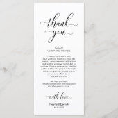 Elegante bruiloft plaats instelling dank u kaart (Voorkant)