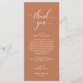 Elegante bruiloft plaats instelling dank u kaart (Voorkant)