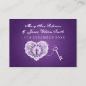 Elegante bruiloft Plaatskaarten sleutel tot mijn h Plaatskaartje (Achterkant)