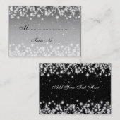Elegante bruiloft Plaatskaarten Winter Sparkle Bla Plaatskaartje (Voorkant / Achterkant)