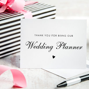 Elegante bruiloft planner dank u kaart