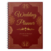 elegante bruiloft planner rood goud indiaan notitieboek (Voorkant)