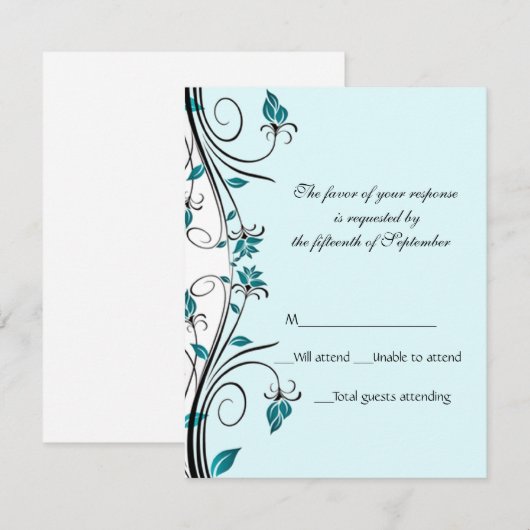 Elegante bruiloft reactie Kaart (Voorkant / Achterkant)