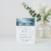 Elegante bruiloft reactie Kaarten Bloemblad Blauwg (Staand voorkant)