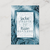 Elegante bruiloft reactie Kaarten Bloemblad Blauwg (Achterkant)