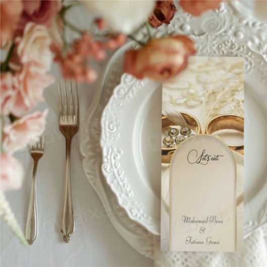 Elegante bruiloft receptie diner menu Sjabloon