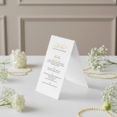 Elegante bruiloft receptie gouden vogels menu