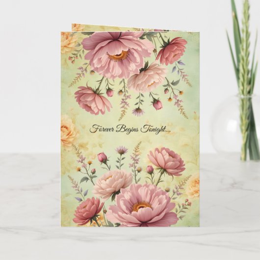 Elegante bruiloft receptie menu & programma (Achterkant)