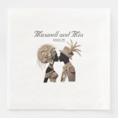 Elegante bruiloft receptie papieren servetten (Voorkant)