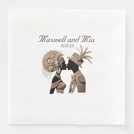 Elegante bruiloft receptie papieren servetten (Voorkant)