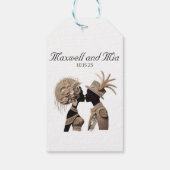 Elegante bruiloft receptie papieren servetten cadeaulabel (Achterkant)