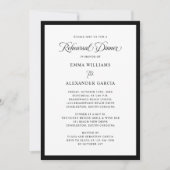 Elegante bruiloft repetitie diner formeel zwart kaart (Voorkant)