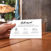 Elegante bruiloft repetitie diner tijdlijn kaart