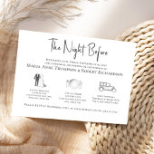 Elegante bruiloft repetitie diner tijdlijn kaart