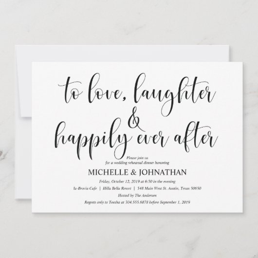 Elegante bruiloft repetitie Dinner Invitation Kaar Kaart (Voorkant)