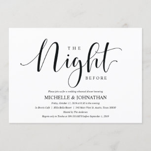 Elegante bruiloft repetitie Dinner Invitation Kaar Kaart