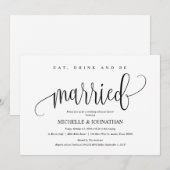 Elegante bruiloft repetitie Dinner Invitation Kaar Kaart (Voorkant / Achterkant)