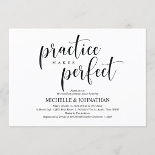 Elegante bruiloft repetitie Dinner Invitation Kaar Kaart